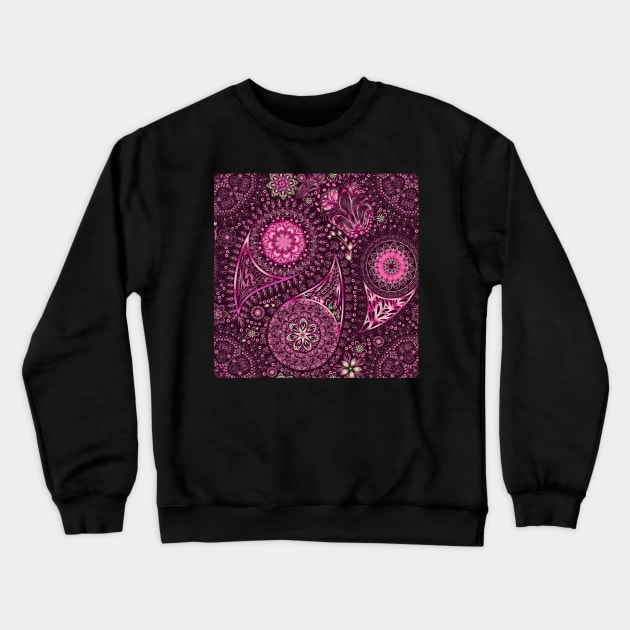 Ornate Pink Paisley Crewneck Sweatshirt by CeeGunn